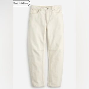 Madewell Cream Darted Barrel-Leg Jean